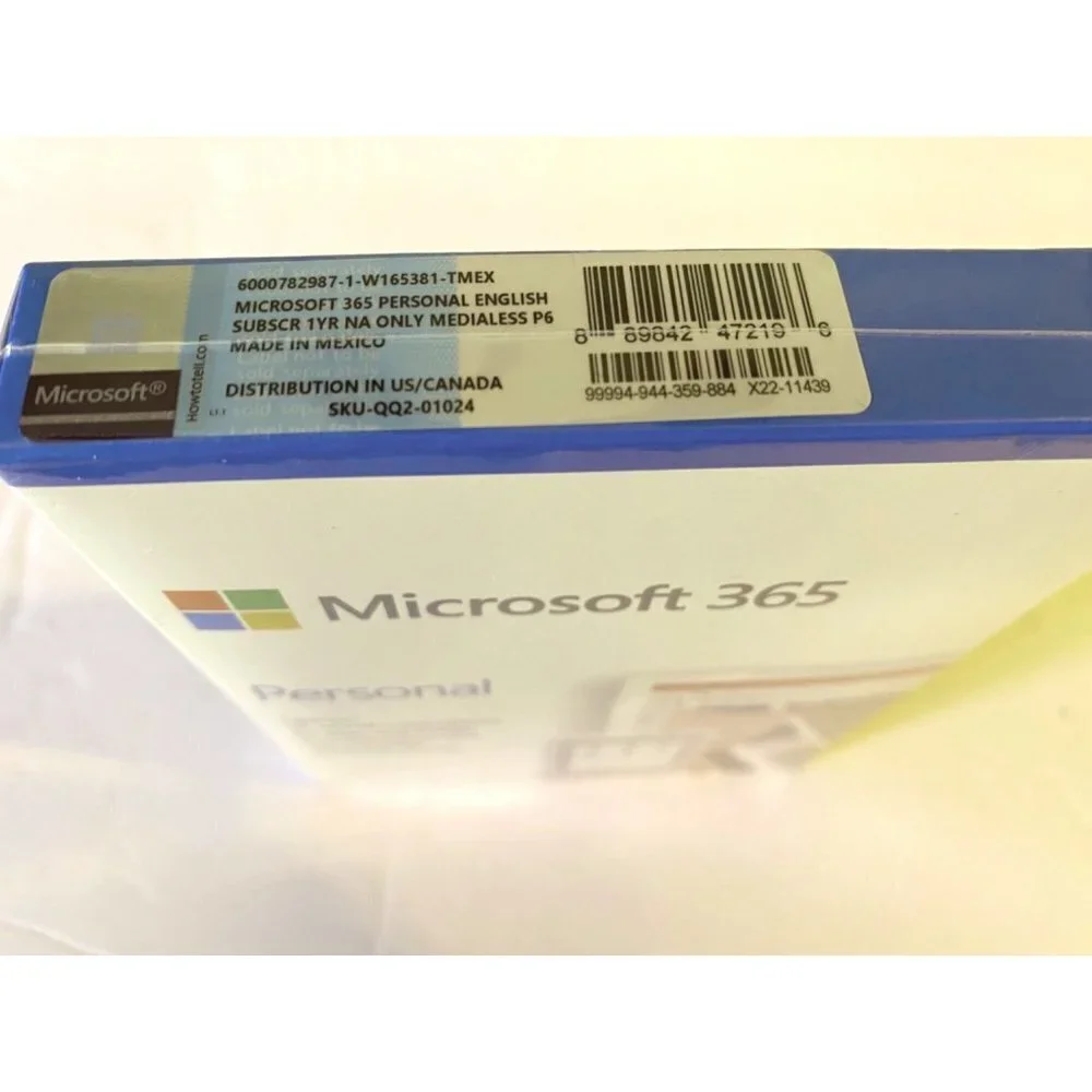 NWT Microsoft 365 Personal 12 mon. subscription, Cloud storage, Adv. sec…